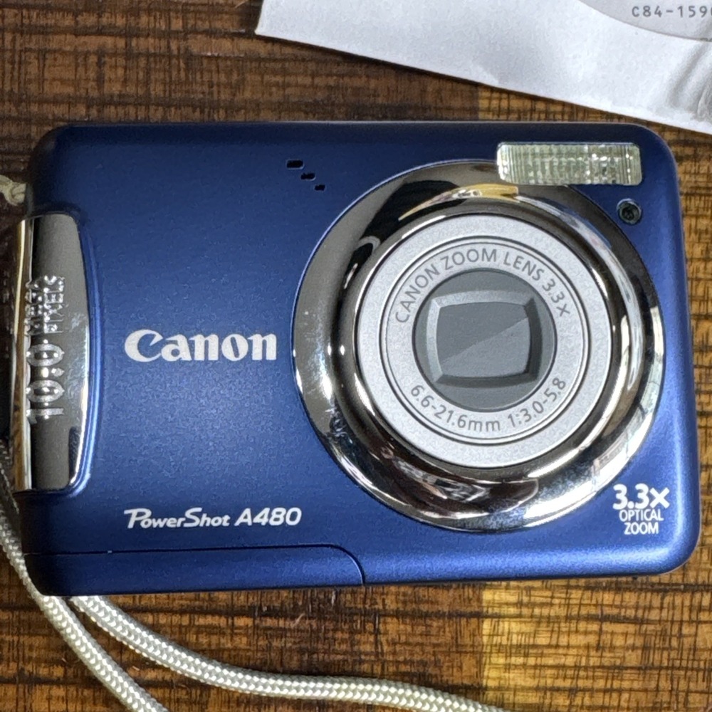 Canon PowerShot A480 Digital Camera 10MP 3.3X Optical Zoom TESTED Cables EUC - Picture 8 of 13